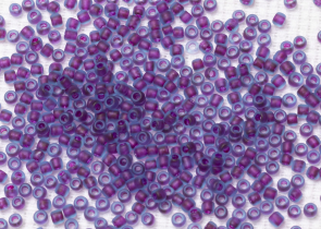 Бисер Япония круглый 11/0 10г 0252F морская вода/фиолетовый матовый, окрашенный изнутри